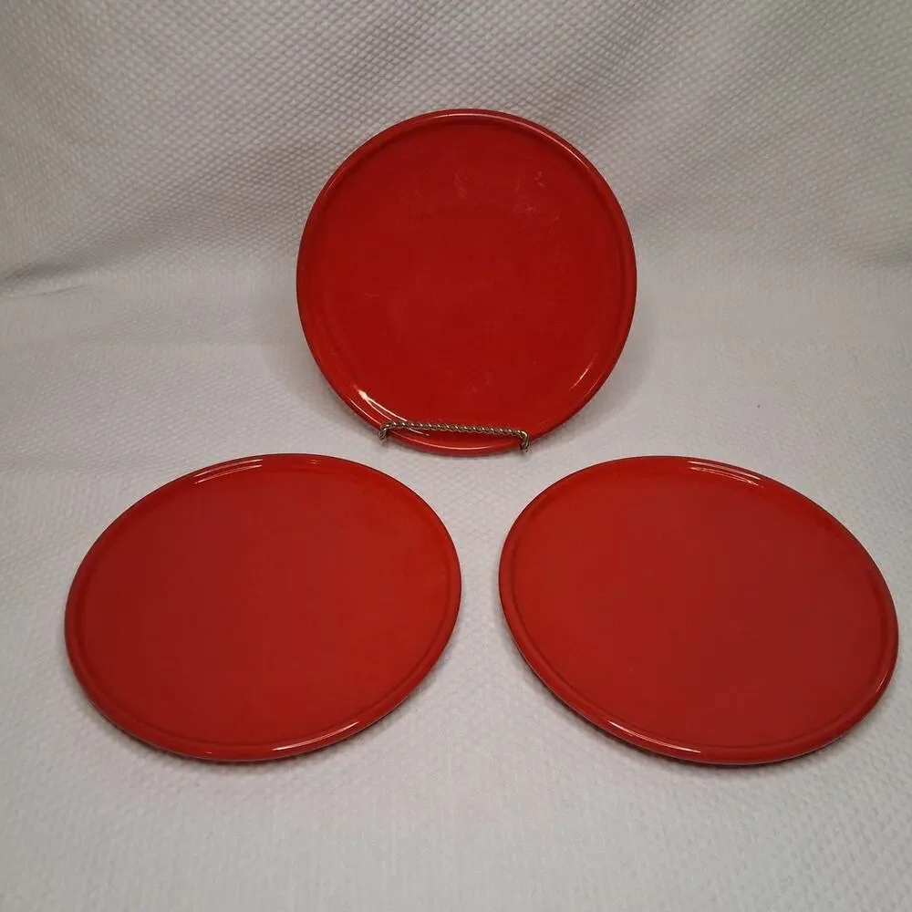 Vintage Waechtersbach Spain Cherry Red Salad Dessert Appetizer Plates 7 3/4